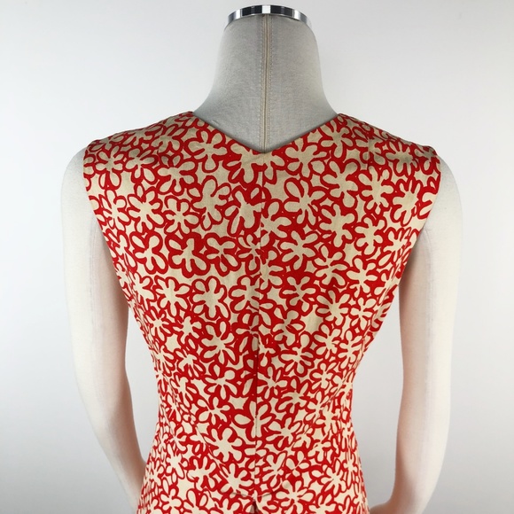 SOLD  RARE Marimekko Floral Red Print Pleat Zipper - Picture 6 of 8